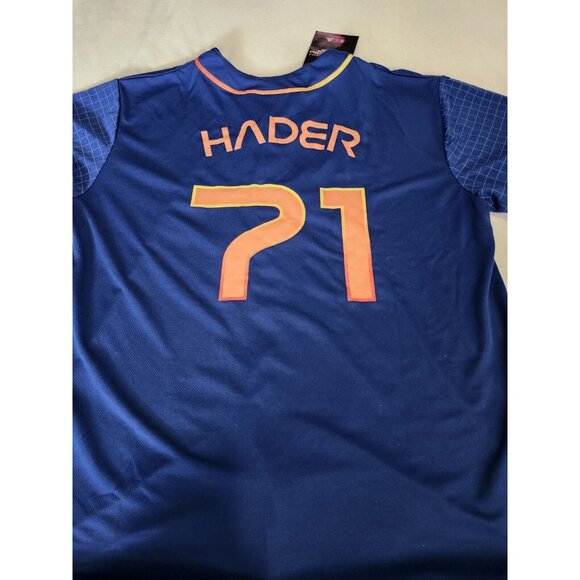 Houston Astros Jersey Mens XL Blue Button Up MLB Baseball Joshua Hader LevelTX - Picture 9 of 9